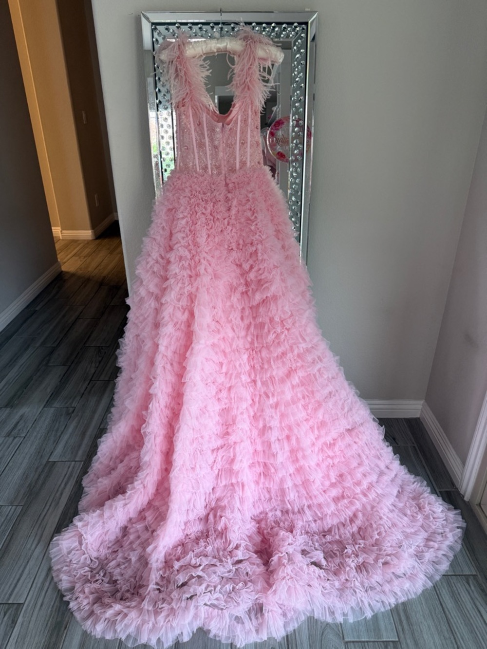 Sherri Hill Pink Tulle Gown - Picture 6 of 8